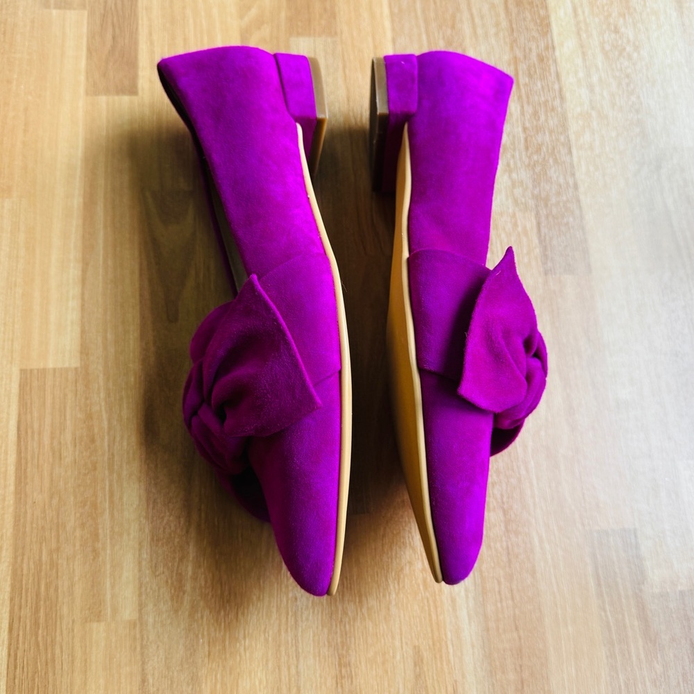Bp suede fuchsia flats with bow size 6.5 - Picture 3 of 9